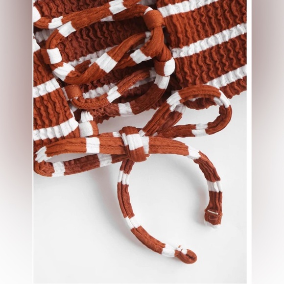 Zaful Brown and White Striped Bikini - Picture 6 of 6